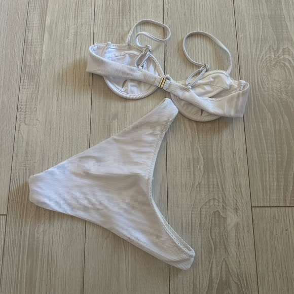 White Ribbed Bikini Set - Picture 3 of 3